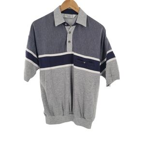 Classics‎ by Palmland Med Polo Button Shirt Bowling Striped Vintage Color Block.
